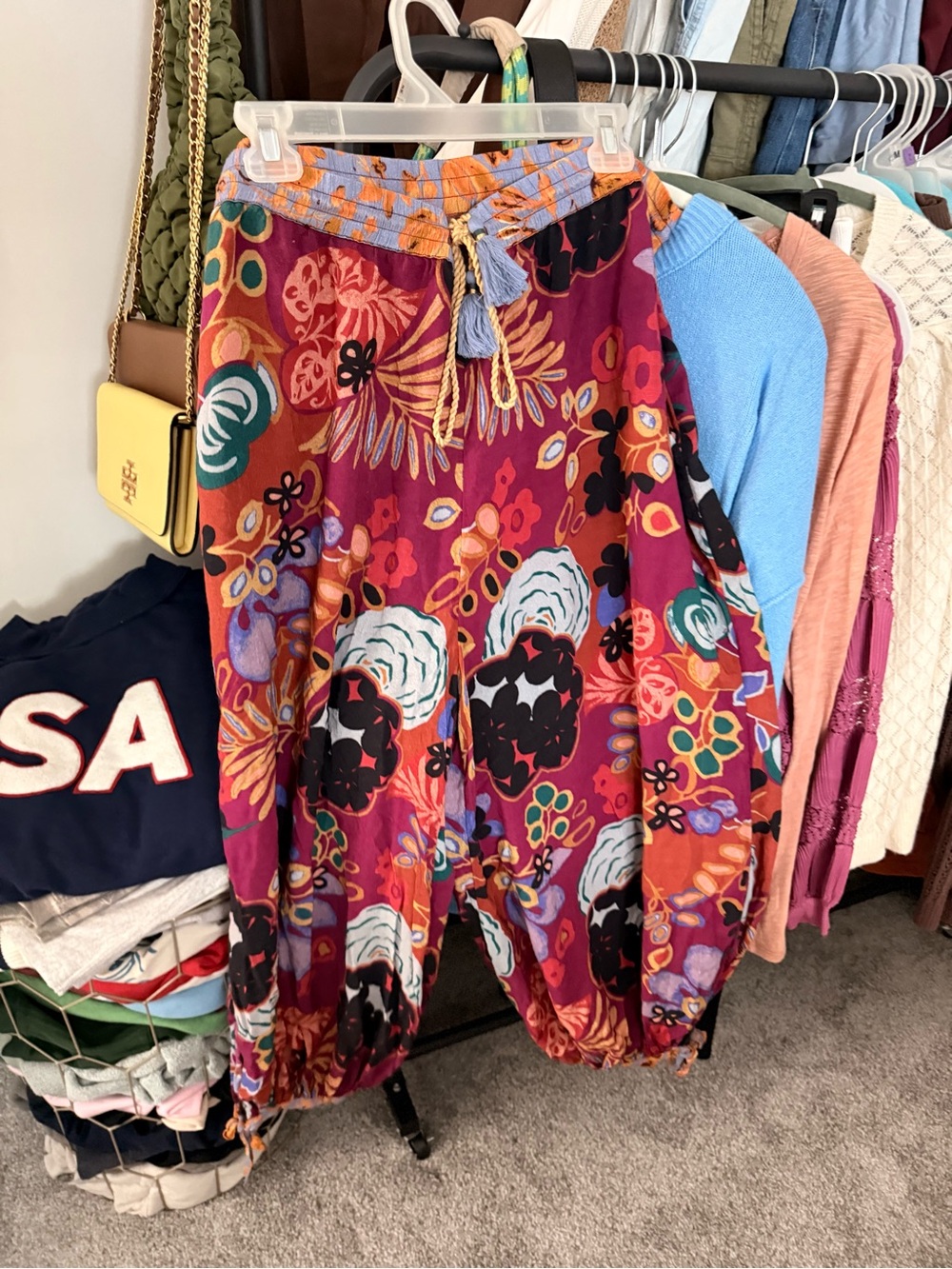 Anthropologie Women's Pink and Orange Trousers